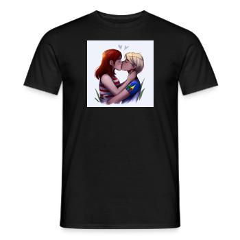 LGBT Queer kiss 🌈🌈 - Men's T-Shirt - black - Front - AI Model Male 178 light (178cm)