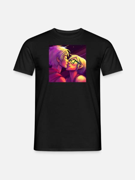 LGBT Queer Kuss 🌈🌈 - Männer T-Shirt - Schwarz