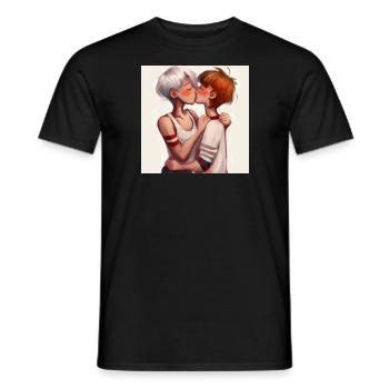 LGBT Queer kiss 🌈🌈 - Men's T-Shirt - black - Front - AI Model Male 178 light (178cm)