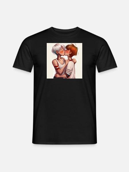 LGBT Queer Kuss 🌈🌈 - Männer T-Shirt - Schwarz