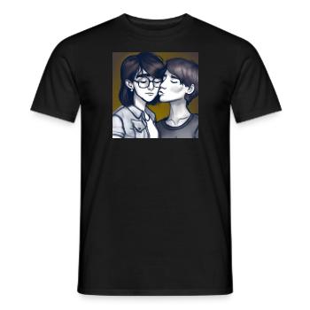 LGBT Queer kiss 🌈🌈 - Men's T-Shirt - black - Front - AI Model Male 178 light (178cm)