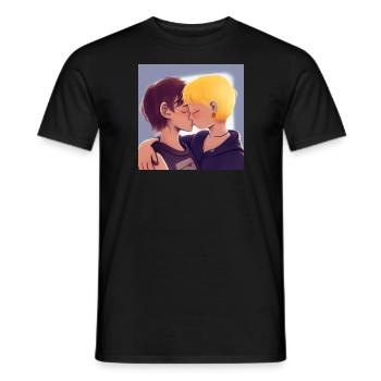 LGBT Queer kiss 🌈🌈 - Men's T-Shirt - black - Front - AI Model Male 178 light (178cm)