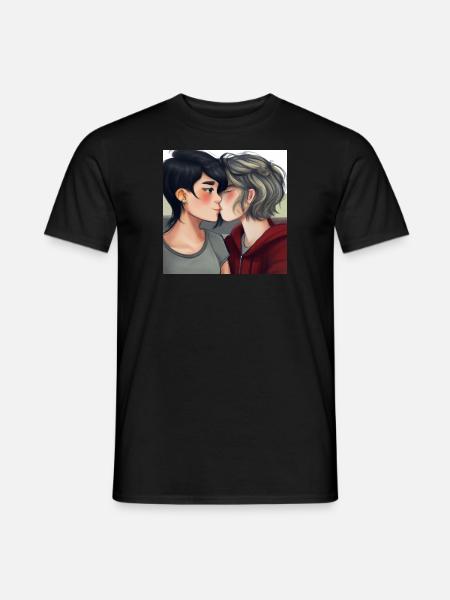 LGBT Queer Kuss 🌈🌈 - Männer T-Shirt - Schwarz