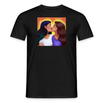 LGBT Queer kiss 🌈🌈 - Men's T-Shirt - black - Front - AI Model Male 178 light (178cm)