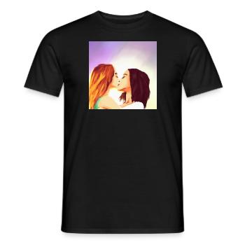 LGBT Queer kiss 🌈🌈 - Men's T-Shirt - black - Front - AI Model Male 178 light (178cm)