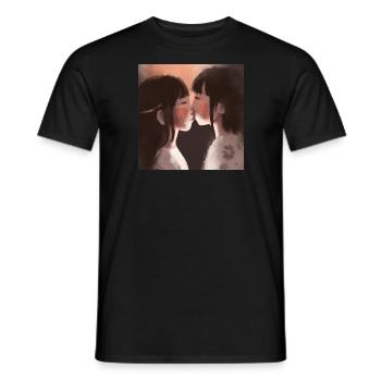 LGBT Queer kiss 🌈🌈 - Men's T-Shirt - black - Front - AI Model Male 178 light (178cm)