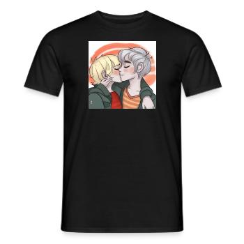 LGBT Queer kiss 🌈🌈 - Men's T-Shirt - black - Front - AI Model Male 178 light (178cm)