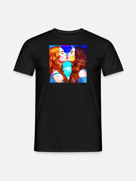LGBT Queer Kuss 🌈🌈 - Männer T-Shirt - Schwarz