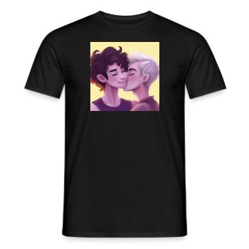 LGBT Queer kiss 🌈🌈 - Men's T-Shirt - black - Front - AI Model Male 178 light (178cm)
