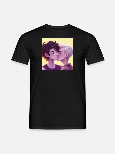LGBT Queer kiss 🌈🌈 - Men's T-Shirt - black
