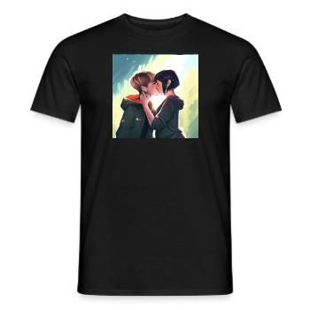 LGBT Queer kiss 🌈🌈 - Men's T-Shirt - black - Front - AI Model Male 178 light (178cm)