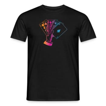 Poker Gift Idea - Men's T-Shirt - black - Front - AI Model Male 178 light (178cm)