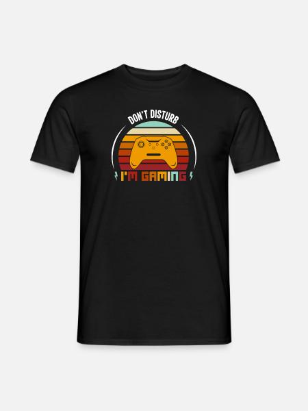 Don't Distrub I'm Gaming Funny Gift Gammer retro - Men's T-Shirt - black