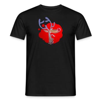Funny Rudolf - Männer T-Shirt - Schwarz - Vorne - AI Model Male 178 light (178cm)