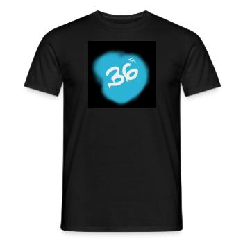 36 - Men's T-Shirt - black - Front - AI Model Male 178 light (178cm)