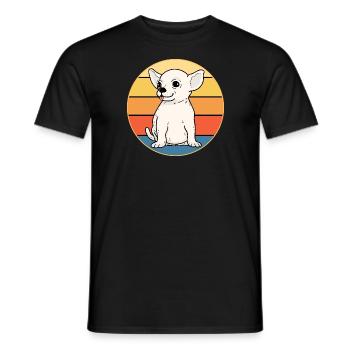 Mignon Chihuahua Dog Breed Vintage Retro Sunset - T-shirt homme - noir - Devant - AI Model Male 178 light (178cm)