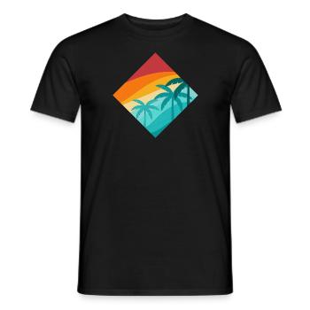 Meer Sonnenuntergang Palmen Diamant - Männer T-Shirt - Schwarz - Vorne - AI Model Male 178 light (178cm)