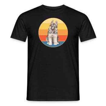 German Shepherd Dog Breed Vintage Retro Sunset - Men's T-Shirt - black - Front - AI Model Male 178 light (178cm)