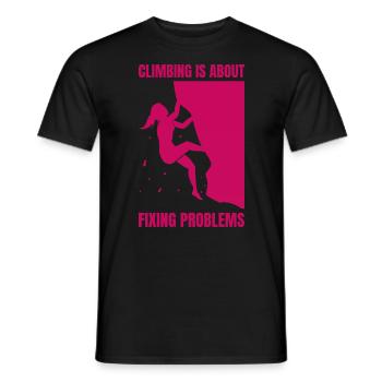Climbing Is About Fixing Problems Boulderer - Männer T-Shirt - Schwarz - Vorne - AI Model Male 178 light (178cm)