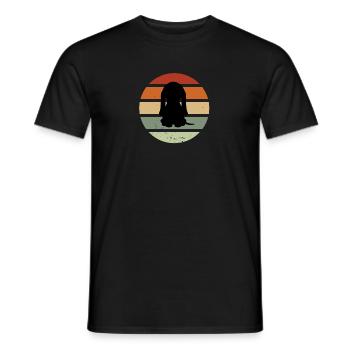 Bassett Hound Retro Sunset - Men's T-Shirt - black - Front - AI Model Male 178 light (178cm)