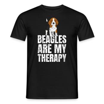 Les beagles sont mes chiens de thérapie - T-shirt homme - noir - Devant - AI Model Male 178 light (178cm)