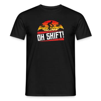Oh shift - Drôle de cyclisme - T-shirt homme - noir - Devant - AI Model Male 178 light (178cm)