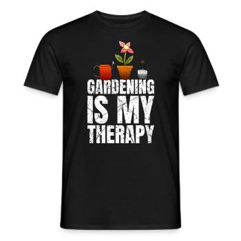 Le jardinage est ma thérapie - T-shirt homme - noir - Devant - AI Model Male 178 light (178cm)