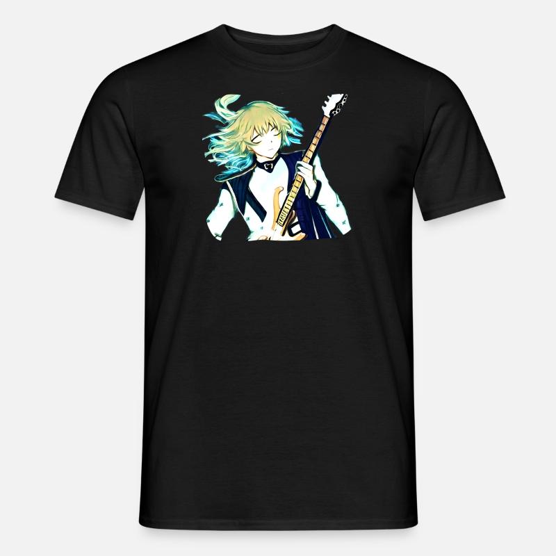Melancholischer Gitarrist - Männer T-Shirt - Schwarz