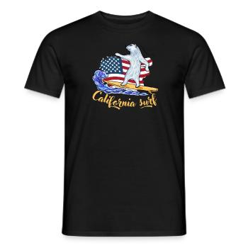 Surf the surf - Men's T-Shirt - black - Front - AI Model Male 178 light (178cm)
