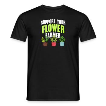 Support Your Flower Farmer Cool Retro Farming - Männer T-Shirt - Schwarz - Vorne - AI Model Male 178 light (178cm)