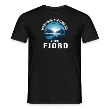 nur einen Ort mein Fjord - Männer T-Shirt - Schwarz - Vorne - AI Model Male 178 light (178cm)