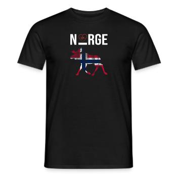 Norge Love - Männer T-Shirt - Schwarz - Vorne - AI Model Male 178 light (178cm)