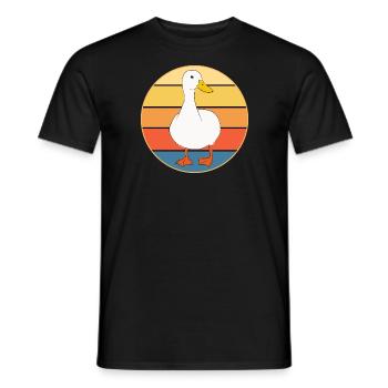 Niedliche Ente Vintage Retro Sonnenuntergang Tierliebhaber Design - Männer T-Shirt - Schwarz - Vorne - AI Model Male 178 light (178cm)