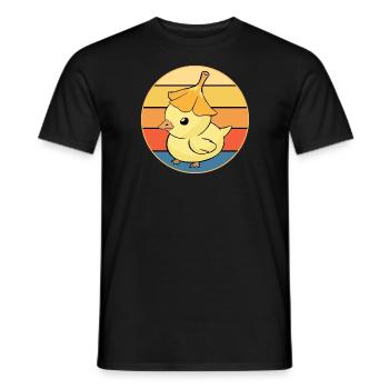 Cute Duck Vintage Retro Sunset Animal Lover Design - Men's T-Shirt - black - Front - AI Model Male 178 light (178cm)
