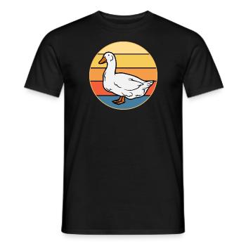 Niedliche Ente Vintage Retro Sonnenuntergang Tierliebhaber Design - Männer T-Shirt - Schwarz - Vorne - AI Model Male 178 light (178cm)