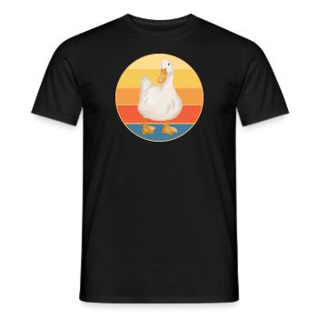 Niedliche Ente Vintage Retro Sonnenuntergang Tierliebhaber Design - Männer T-Shirt - Schwarz - Vorne - AI Model Male 178 light (178cm)