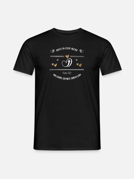 Christian Design Rest in God - Men's T-Shirt - black