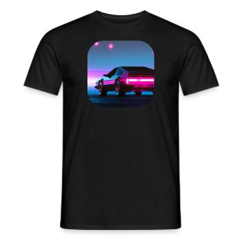 Retour aux années 80 | Synthwave - T-shirt homme - noir - Devant - AI Model Male 178 light (178cm)