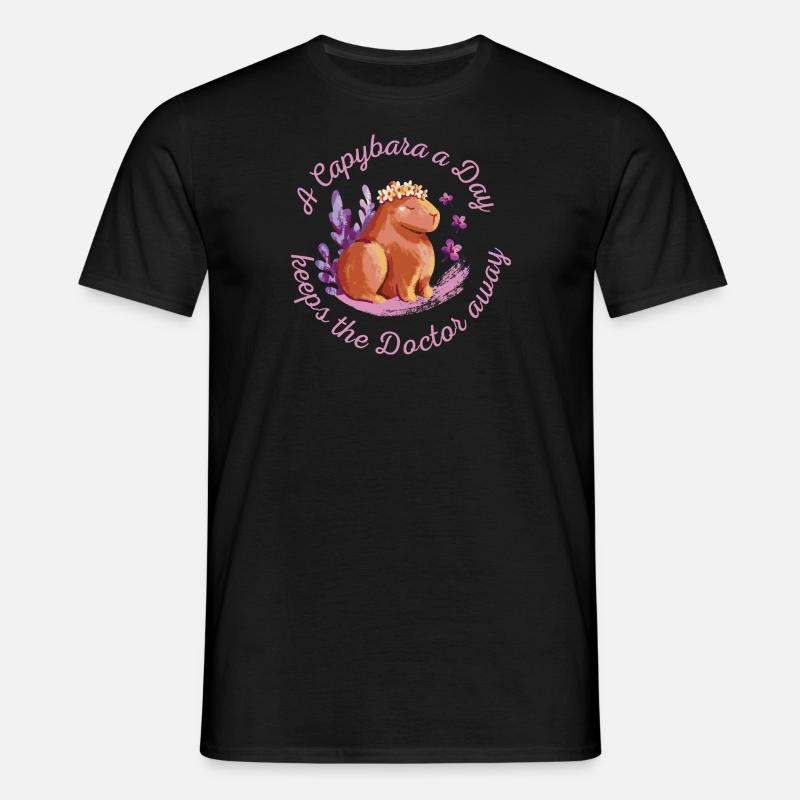 Capybara Pige Ven Capybara Søde Capy - T-shirt til herrer - sort