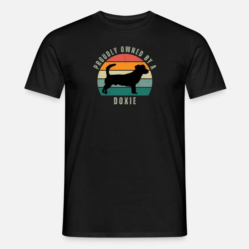 Rauhhaar Dackel Owned Retro Sunset - Männer T-Shirt - Schwarz