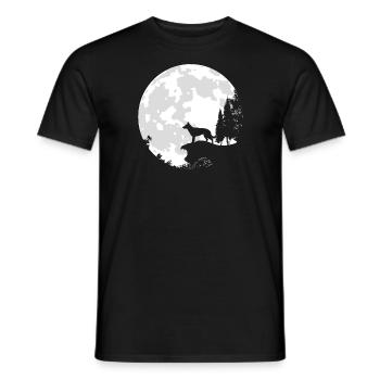 Hund Vollmond Schäferhund - Männer T-Shirt - Schwarz - Vorne - AI Model Male 178 light (178cm)