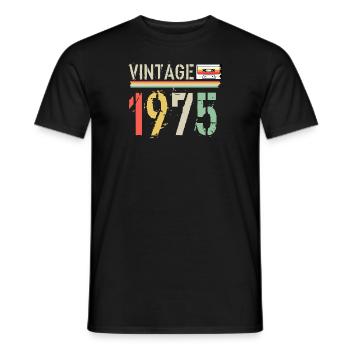 Cassette vintage 1975 - T-shirt homme - noir - Devant - AI Model Male 178 light (178cm)