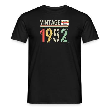 Cassette vintage 1952 - T-shirt homme - noir - Devant - AI Model Male 178 light (178cm)