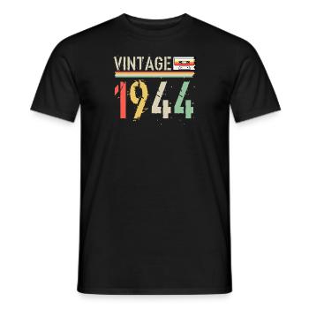 Cassette vintage 1944 - T-shirt homme - noir - Devant - AI Model Male 178 light (178cm)