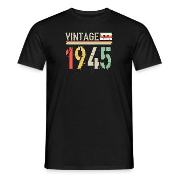 cassette vintage 1945 - T-shirt homme - noir - Devant - AI Model Male 178 light (178cm)
