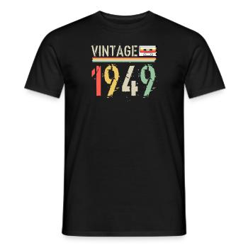 Cassette vintage 1949 - T-shirt homme - noir - Devant - AI Model Male 178 light (178cm)