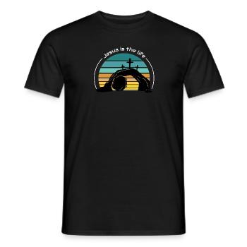 Jesus ist das Leben - Männer T-Shirt - Schwarz - Vorne - AI Model Male 178 light (178cm)