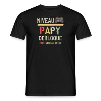 Niveau Papy débloqué vintage - T-shirt homme - noir - Devant - AI Model Male 178 light (178cm)