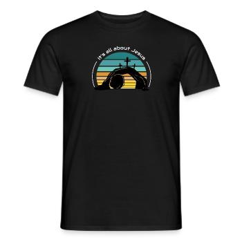 Tout tourne autour de Jésus - T-shirt homme - noir - Devant - AI Model Male 178 light (178cm)