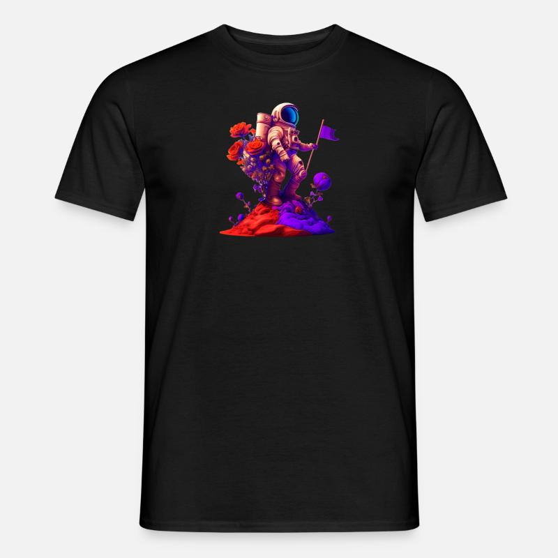 Romantisches Astronauten-T-Shirt oder Sweatshirt - Männer T-Shirt - Schwarz